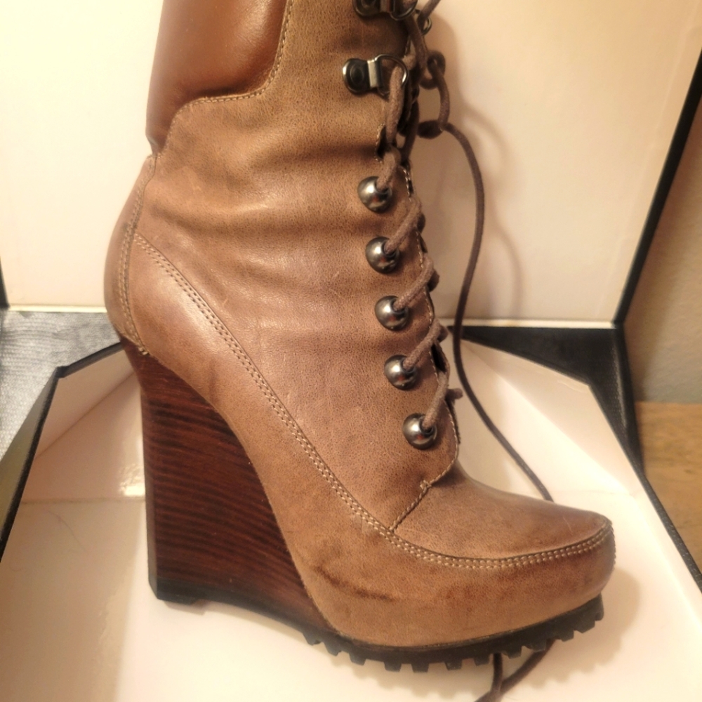 Jean-Michael Cazabat brown leather boots 37M